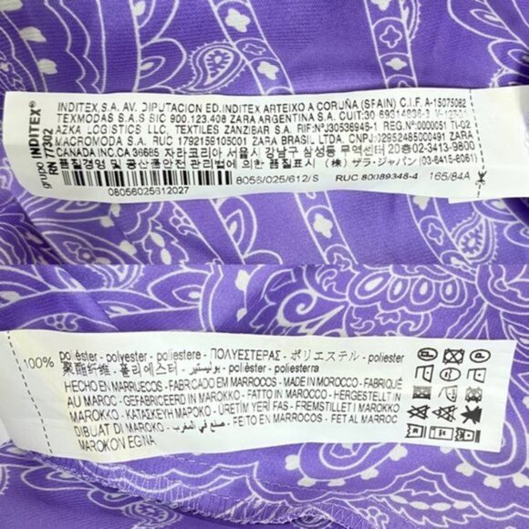 NWT Zara Purple Paisley Print Satin Midi Dress Blogger Favorite Women Size Small - Picture 8 of 8